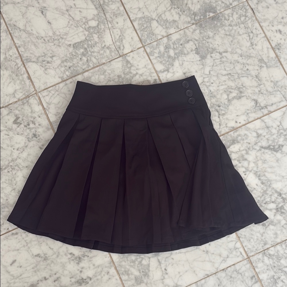 NWT Black Mini Skater Skirt with Pleats